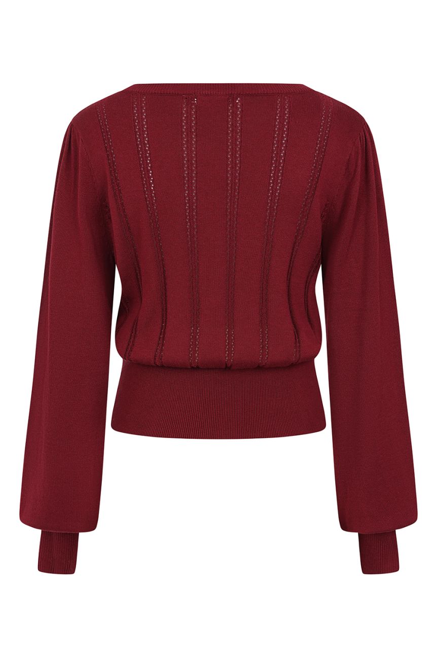 Pull vintage large bordeaux