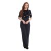 Pantalon Bretelles Femme Bleu Banned retro