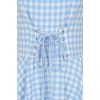 Robe pin-up carreaux bleu blanc lacets taille swing romantique champetre