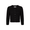 Cardigan vintage noir tricot fantaisie ajoure coton manches trois-quarts