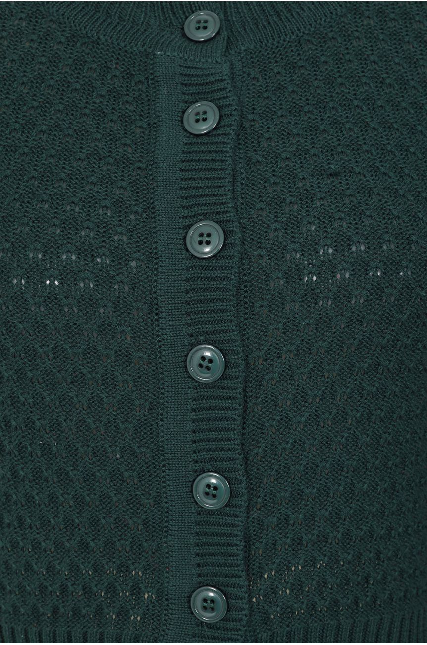 Cardigan kaki en coto style rétro années 40-50