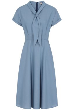 Robe bleu ciel col lavalliere Banned manches courtes jupe evasee vintage