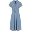 Robe bleu ciel col lavalliere Banned manches courtes jupe evasee vintage