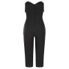 Combinaison Las Vegas noire bustier franges poches jambes courtes glamour