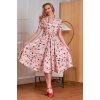 Robe rose Las Vegas casino cartes cocktails col chemise jupe circle vintage