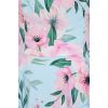 Robe romantique bleu pastel fleurs roses feuillage jupe circle vintage