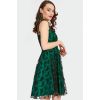 Robe vintage vert émeraude dentelle noire overlay corsage ajuste pin-up