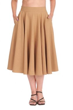 Jupe swing marron clair