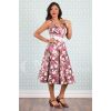 Robe rockabilly mauve magnolias blancs jupe evasee swing annees 50 style vintage retro