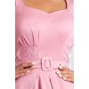 Robe rockabilly rose poudre viscose fluide swing plisse style pin-up femme vintage