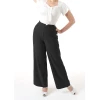 Pantalon sailor slacks taille haute noir vintage