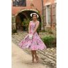 Robe pin-up rose bouquet fleurs silhouette sablier mouvement Hearts and Roses vintage