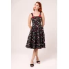 Robe ete noire fraises marguerites libellules coton swing poches Hell Bunny vintage