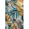 Chemise rockabilly homme tropical hibiscus dore vert coton boutons noix de coco retro