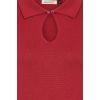 Haut maille rouge cerise col polo coton doux style pin-up femme vintage Banned retro