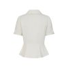 Dos blouse ivoire peplum manches bouffantes col Claudine Banned style retro vintage