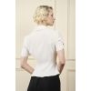 Blouse femme ivoire col Claudine arrondi peplum evase style annees 40 pin-up rockabilly