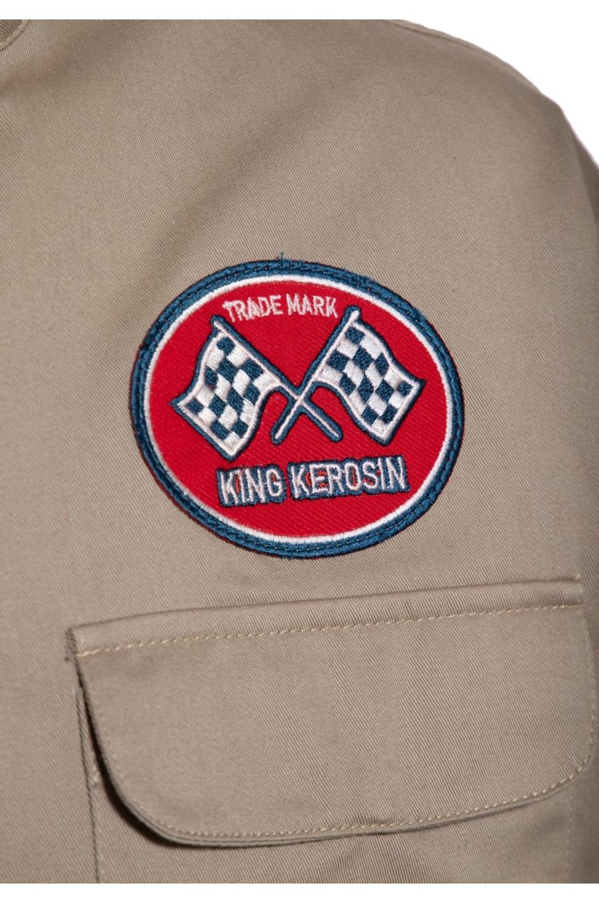 Chemise garage a patch beige