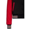 Veste rockabilly femme noire rouge patch QK bouclette bandes tricolores style vintage 50s