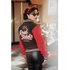 Veste college noire rouge Road Rebels patch QK bouclette matelassee Queen Kerosin rockabilly