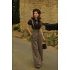 Dos pantalon palazzo pied-de-poule bretelles croisees X taille haute Voodoo Vixen retro