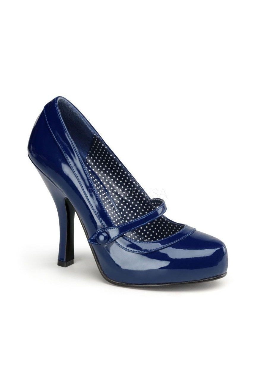 Chaussure pin up couture vernie bleue