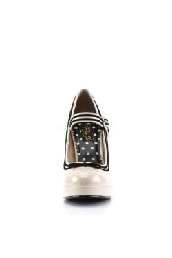 Chaussure retro pin up vinyle beige