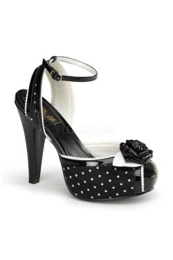 Escarpin pin up a pois noir