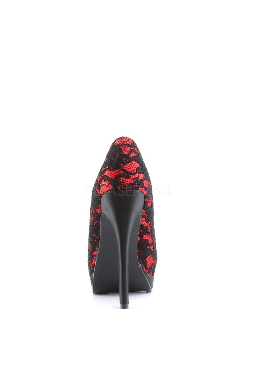 Chaussures pin up a fleur rouges