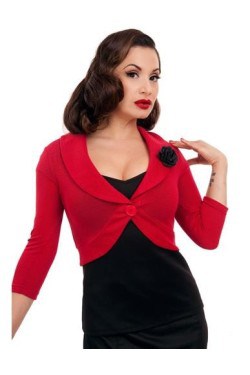 Bolero rouge à fleur
