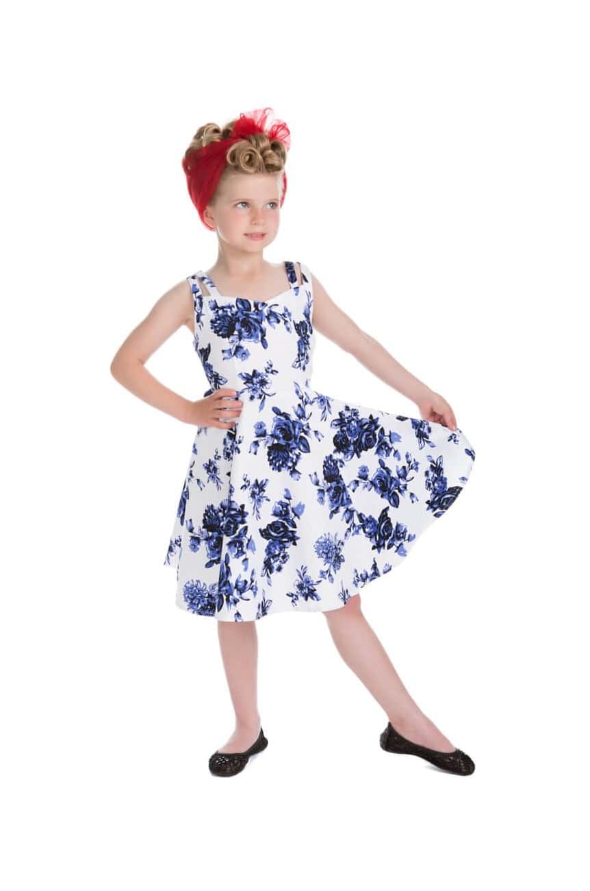 Robe vintage enfant bleue