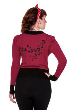 Cardigan pin up bordeaaux